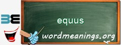 WordMeaning blackboard for equus